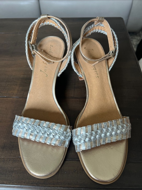 Jack Rogers Shoes - Jack Rogers Silver Braided Ankle-Strap Sandals